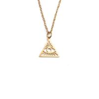 Edelstahl Schmuck Halskette, 304 Edelstahl, mit Verlängerungskettchen von 5cm, Dreieck, Einstellbar & Modeschmuck & für Frau & hohl, keine, 15x15mm, Länge 45 cm, verkauft von PC