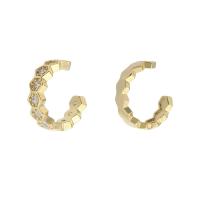 Cubic Zirconia Micro Pave Brass Earring plated micro pave cubic zirconia & for woman Sold By Set