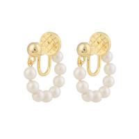 South Sea Shell Earring, Brass, with Shell Pearl, gold color plated, fashion jewelry & for woman, 18x22mm, Sold By Pair