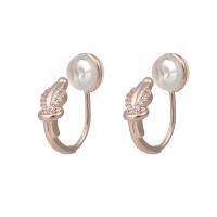 Cubic Zirconia Micro Pave Brass Earring rose gold color plated & micro pave cubic zirconia & for woman Sold By Pair