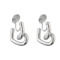 Brass Stud Earring, platinum plated, different findings for choice & for woman, 21x18mm, Sold By Pair