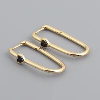 Brass Leverback Earring real gold plated for woman & enamel 32mm Sold By Pair