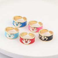 Brass Finger Ring real gold plated Adjustable & for woman & enamel 23mm Sold By PC