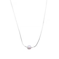 Freshwater Pearl Brass Necklace with Freshwater Pearl with 1.96inch extender chain platinum color plated Korean style & for woman nickel lead & cadmium free Length Approx 15 Inch Sold By PC
