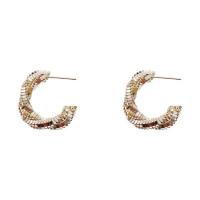 Brass Stud Earring, Letter C, gold color plated, Korean style & for woman, nickel, lead & cadmium free, 25mm, Sold By Pair