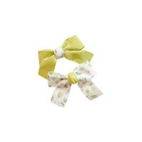 Cloth Bowkont Hair Clip with Zinc Alloy printing 2 pieces & for children 70mm Sold By PC