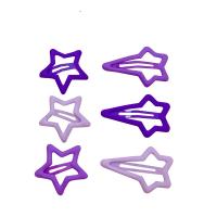 Zinc Alloy Children Hair Accessories stoving varnish 3 pieces & for children & hollow purple 55mm 40mm Sold By Set