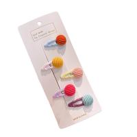 Cloth Children Hair Accessories, with Resin, handmade, 5 pieces & different color and pattern for choice & for children & different styles for choice, 35mm, Sold By Set