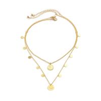 Multi Layer Necklace Iron with Brass & Zinc Alloy with 2.7inch extender chain plated Double Layer & fashion jewelry & for woman nickel lead & cadmium free Length Approx 15.7 Inch Approx 19.6 Inch Sold By PC