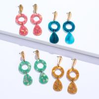 Zinc Alloy Drop Earring with Acetate gold color plated fashion jewelry & for woman nickel lead & cadmium free Sold By Pair