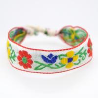 Tissu en coton bracelet, avec corde de cire, Rond, fait à la main, bijoux de mode & pour femme, plus de couleurs à choisir, 18mm, Longueur:16-18 cm, Vendu par PC