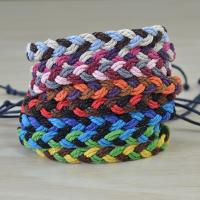 Cotton Fabric Bracelet Round handmade fashion jewelry & for woman 8mm Length 16-18 cm Sold By PC