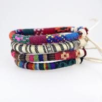Cotton Fabric Bracelet with Cotton Thread Round handmade fashion jewelry & for woman 12mm Length 16-18 cm Sold By PC