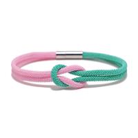 Milan Cord Bracelet, with Brass, Round, handmade, fashion jewelry & for woman, more colors for choice, Length:17 cm, Sold By PC