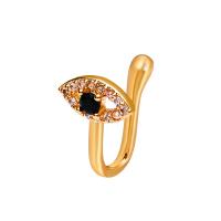 Brass Nos piercing nakit, Mesing, Urokljivo oko, pozlaćen, modni nakit & micro utrti kubni cirkonij & za žene, više boja za izbor, 12mm, Prodano By PC