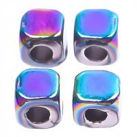 Tibetan Style Jewelry Beads, Square, colorful plated, DIY, 3x3mm, Sold By PC
