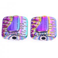 Zinc Alloy Jewelry Beads Rectangle colorful plated DIY Sold By PC
