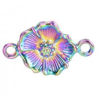 Flower Zinc Alloy Connector colorful plated DIY & 1/1 loop Length Approx 50 cm Sold By PC