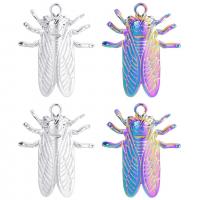 Stainless Steel Pendants, 304 Stainless Steel, Cicada, Vacuum Ion Plating, Unisex, more colors for choice, 22x29mm, Sold By PC