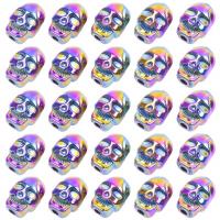 Tibetan Style Jewelry Beads, Skull, colorful plated, DIY, nickel, lead & cadmium free, 8x11mm, Sold By PC