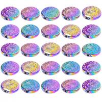 Zinc Alloy Jewelry Beads Flat Round colorful plated DIY nickel lead & cadmium free Sold By PC