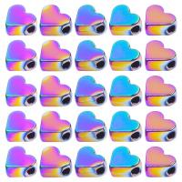 Zinklegierung Herz Perlen, bunte Farbe plattiert, DIY, frei von Nickel, Blei & Kadmium, 7x6mm, verkauft von PC