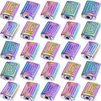 Tibetan Style Jewelry Beads, Rectangle, colorful plated, DIY, nickel, lead & cadmium free, 7x9mm, Sold By PC