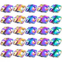 Zinc Alloy Jewelry Beads Square colorful plated DIY nickel lead & cadmium free Sold By PC