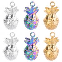 Stainless Steel Pendants, 304 Stainless Steel, Pineapple, Vacuum Ion Plating, Unisex & different styles for choice, more colors for choice, 11x22mm, Length:Approx 50 cm, Sold By PC