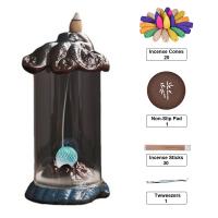 Backflow Incense Burner Porcelain with Acrylic handmade for home and office & durable & with LED light Sold By PC