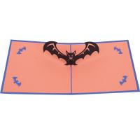 Paper 3D Greeting Card, Bat, handmade, Foldable, 150x150mm, Sold By PC