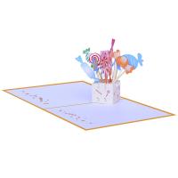 Papel 3D tarjeta de felicitación, hecho a mano, Plegable, 150x150mm, Vendido por UD