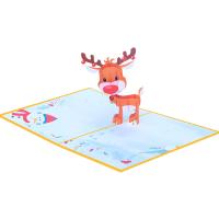 Paper 3D Greeting Card, Deer, printing, Foldable, more colors for choice, 130x180mm, Sold By PC
