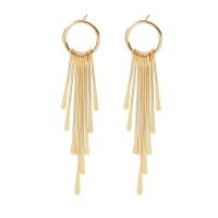 Fashion Fringe Earrings Iron fashion jewelry & for woman golden nickel lead & cadmium free 85mm Sold By Pair