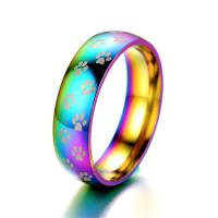 Stainless Steel Finger Ring 201 Stainless Steel Vacuum Ion Plating Unisex multi-colored 6mm Sold By PC
