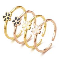 Titantium Steel finger ring, Titan Stål, mode smycken & för kvinna & emalj, fler färger för val, 6mm,1.8*1.2mm, Säljs av PC