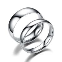 Couple Finger Rings, 201 Stainless Steel, fashion jewelry & Unisex, silver color, 4mm,6mm, Sold By PC