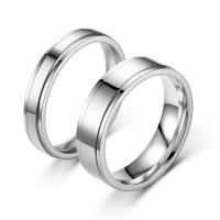 Couple Finger Rings, Titanium Steel, polished, Unisex & different size for choice, silver color, Sold By PC