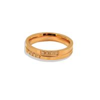 Titanium Čelik Finger Ring, modni nakit & različite veličine za izbor & micro utrti kubni cirkonij & za žene, više boja za izbor, 4mm, Veličina:5-10, Prodano By PC