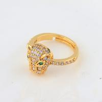 Cubic Zirconia Micro Pave Brass Ring real gold plated Adjustable & micro pave cubic zirconia & for woman gold 20mm Sold By PC