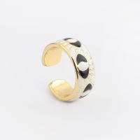 Evil Eye Jewelry Ring Finger, cobre, banhado, Ajustável & padrão de mau-olhado & para mulher & esmalte, Mais cores pare escolha, 23mm, vendido por PC
