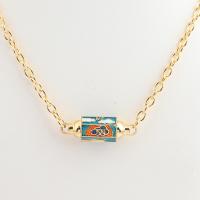 Brass Necklace, real gold plated, different designs for choice & for woman & enamel, more colors for choice, 570mm, Sold By PC