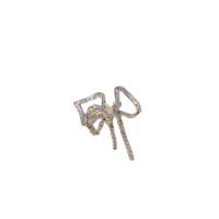 Cubic Zirconia Micro Pave Brass Earring, Bowknot, gold color plated, micro pave cubic zirconia & for woman & hollow, nickel, lead & cadmium free, 22x18mm, Sold By PC