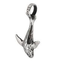 Stainless Steel Animal Pendants, 304 Stainless Steel, Dolphin, blacken, original color, 30x57x11mm, Hole:Approx 10mm, Sold By PC