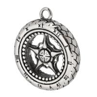 Stainless Steel Pendants, 304 Stainless Steel, pentagram, blacken, original color, 29x33x6mm, Hole:Approx 3mm, Sold By PC