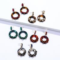 Earring Jewelry Zinc Alloy with Acetate gold color plated fashion jewelry & for woman & with rhinestone nickel lead & cadmium free Sold By Pair