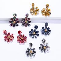Earring Jewelry Zinc Alloy with Acetate Flower gold color plated fashion jewelry & for woman nickel lead & cadmium free Sold By Pair