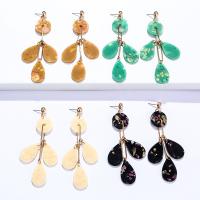 Earring Jewelry, Tibetan Style, with Acetate, gold color plated, fashion jewelry & for woman, more colors for choice, nickel, lead & cadmium free, 98x18mm, Sold By Pair