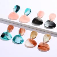 Boucle d'oreille bijoux acrylique, bijoux de mode & pour femme, plus de couleurs à choisir, 76x48mm, Vendu par paire