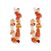 Natural Gemstone Earrings Zinc Alloy with Gemstone handmade fashion jewelry & for woman nickel lead & cadmium free 55mm Sold By Pair